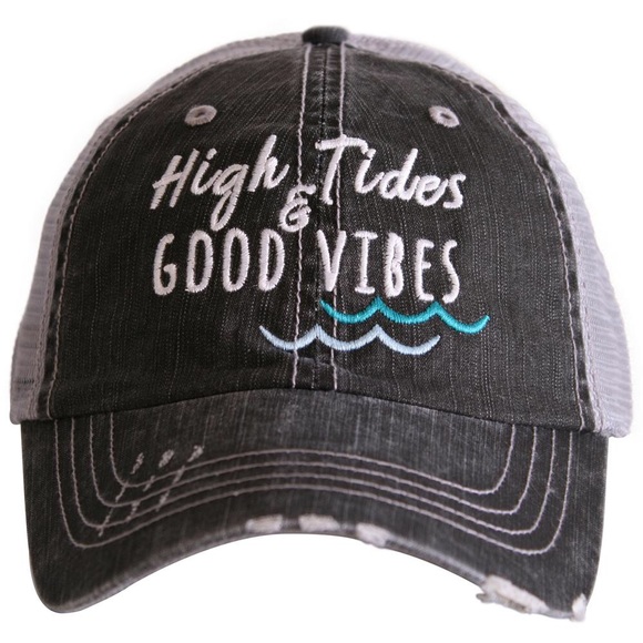 "High Tides & Good Vibes" Embroidered Cap - Picture 4 of 8